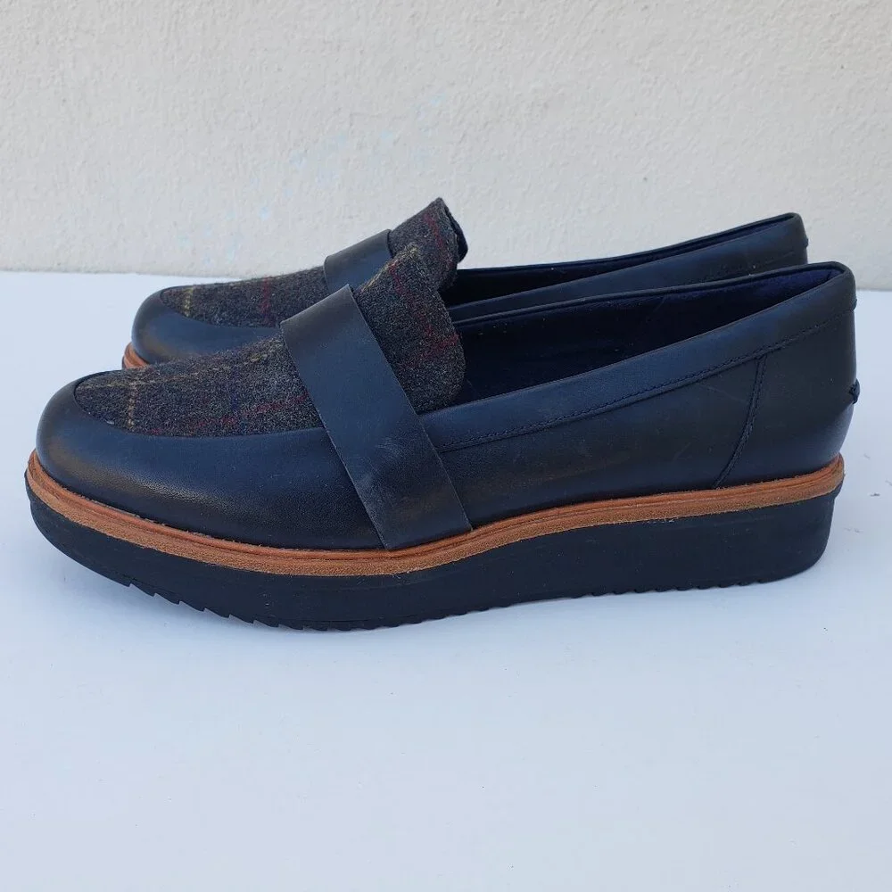 Tartan plaid platform chunky Teadale Elsa loafers - Picture 8 of 14